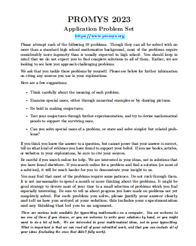 【相关资讯】PROMYS青年科学家数学计划申请已开放 【相关资讯】PROMYS青年科学家数学计划申请已开放