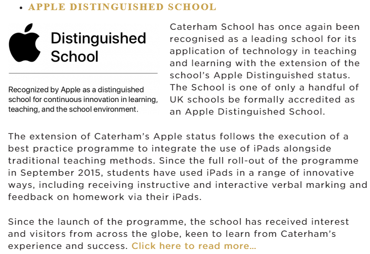 又获奖?!英国男女混校的璀璨明珠Caterham荣获教育创新和技术奖! 又获奖?!英国男女混校的璀璨明珠Caterham荣获教育创新和技术奖!