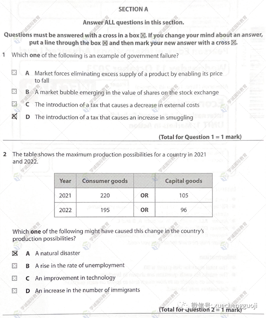 2023年10月爱德思经济 U1对答案