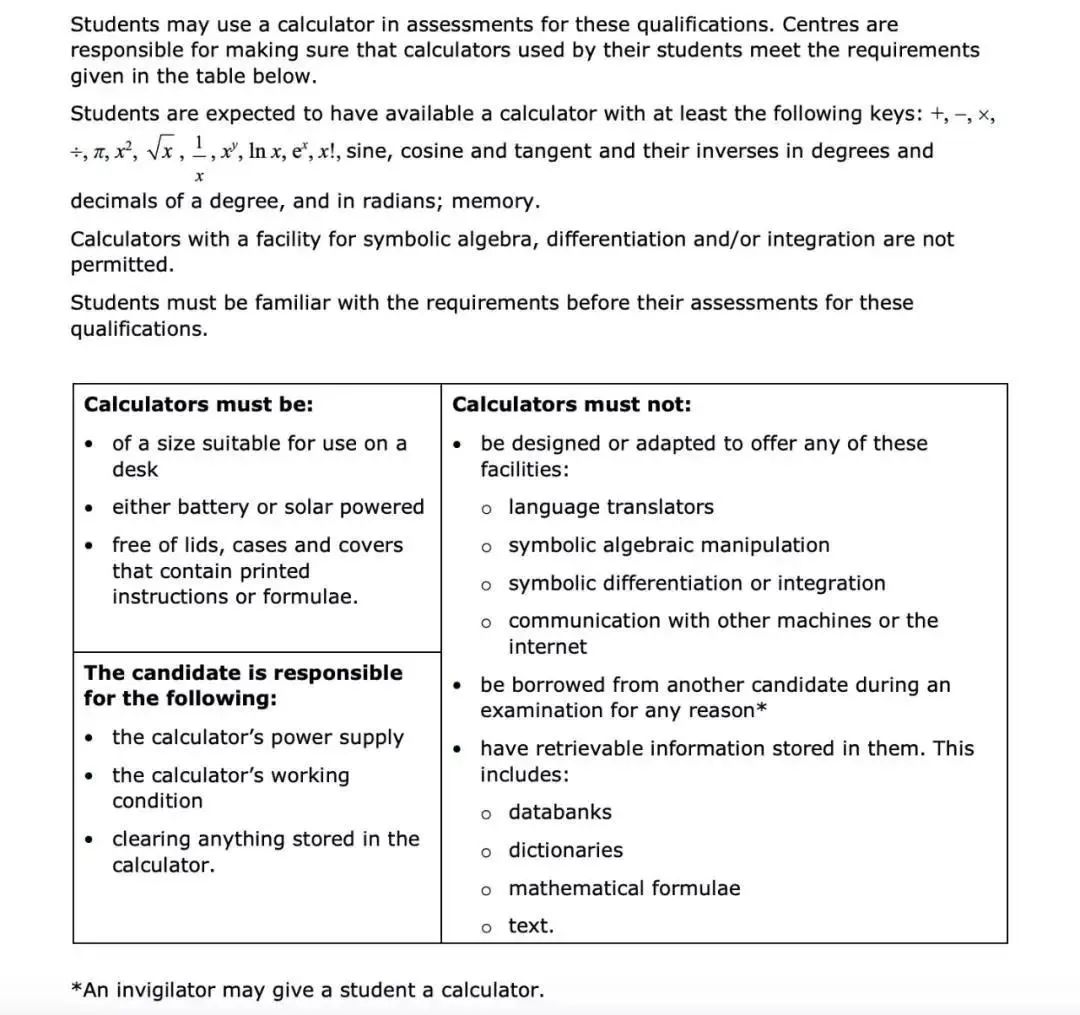 A-Level考试可以使用计算器吗？不同考试局对计算机要求有何不同？