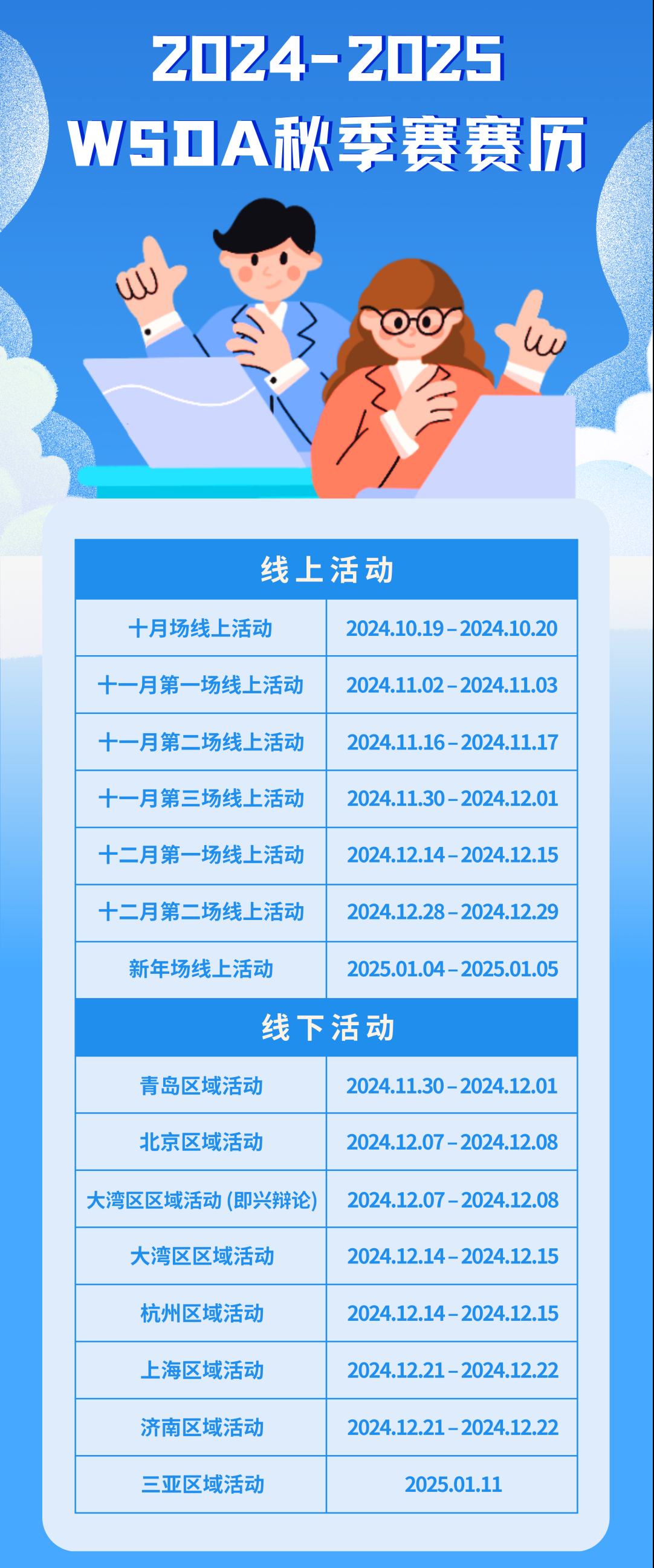 2024-2025赛季WSDA秋季赛报名通道正式开启！详细赛历与辩题重磅公布！